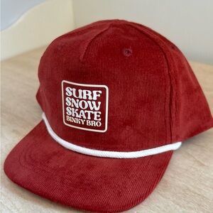 Binky Bro 'Surf Snow Skate' orange Corduroy Cap